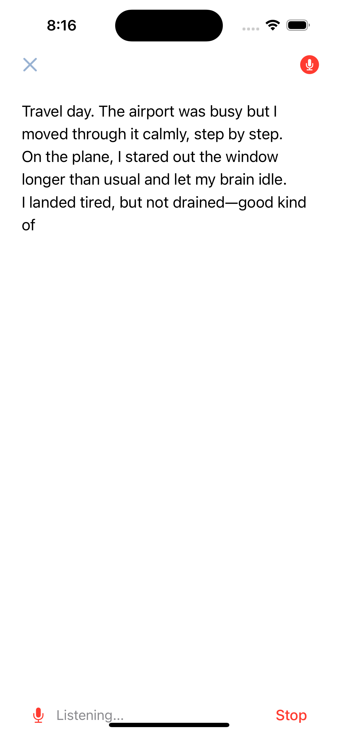 Just Journal Entry View
